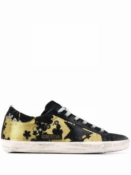 Super-star Floral Jacquard Sneakers In Black