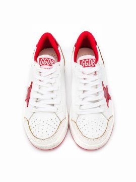 Kids' Sneakers Bianche Super Star In Pelle In Red