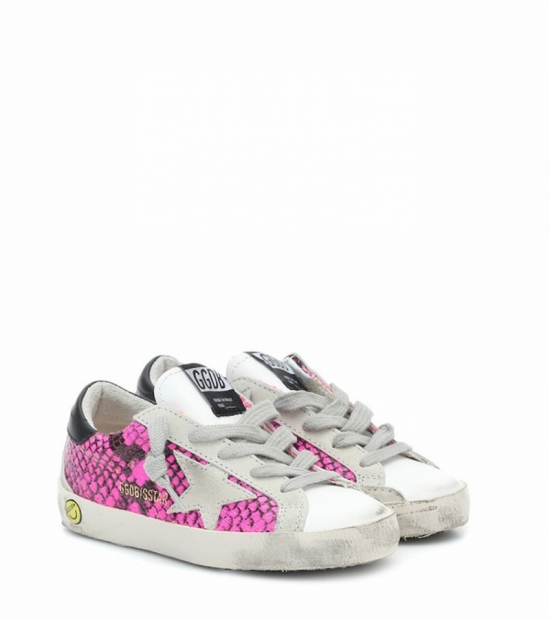 Kids' Snakeskin Print Low Top Sneakers In Pink