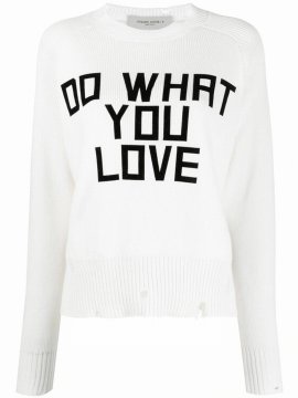 Delilah Slogan-intarsia Jumper In White