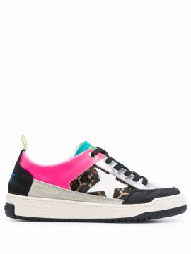 Deluxe Brand Women's Yeah Mixed Media Low Top Sneakers In Black/pink