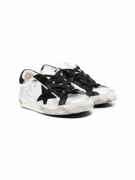 Kids' Star-patch Lace-up Trainers In White