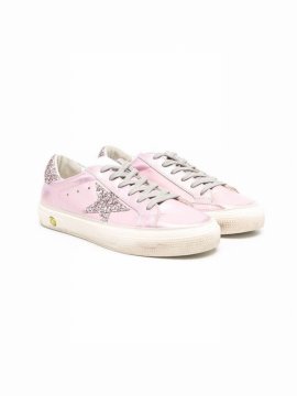 Kids' Superstar Glitter-detail Sneakers In Pink