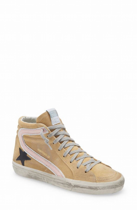 Slide High Top Sneaker In Sand/ Black/ Rose Quartz