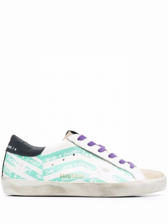 Super-star Logo-print Sneakers In Weiss