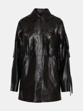 Women's Black Leather Outerwear Jacket