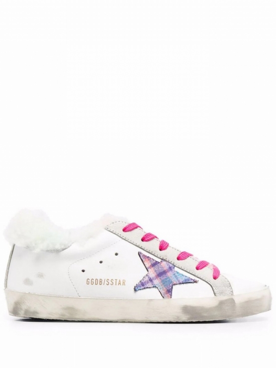 Faux-fur Super-star Sneakers In Weiss