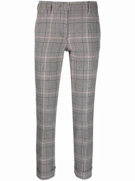 Prince Of Wales Cigarette Trousers In Multicolore