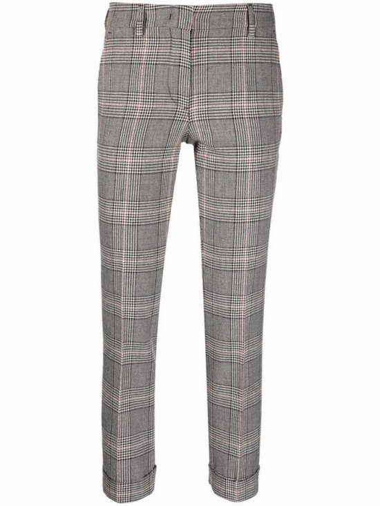 Prince Of Wales Cigarette Trousers In Multicolore