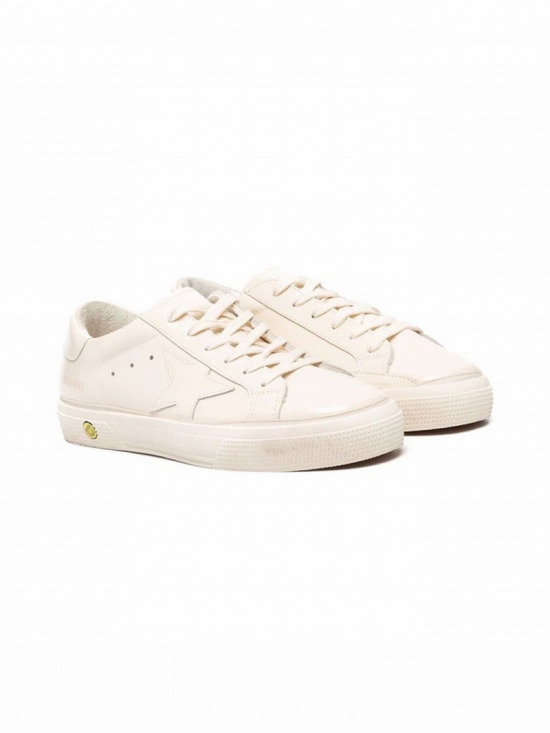 Kids' Logo-patch Low-top Sneakers In Neutrals