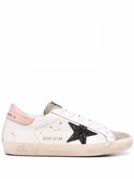 Star-patch Lace-up Sneakers In Weiss