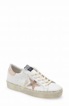 Women's Hi Star Hidden Wedge Low Top Sneakers In White/gold