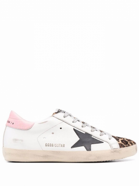 Super-star Leopard-print Sneakers In White