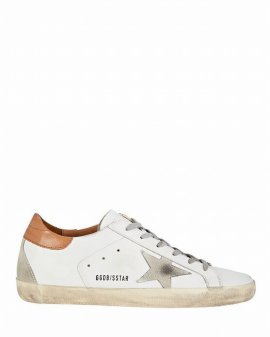 Ladies White/ice/light Brown Superstar Leather Low-top Sneakers