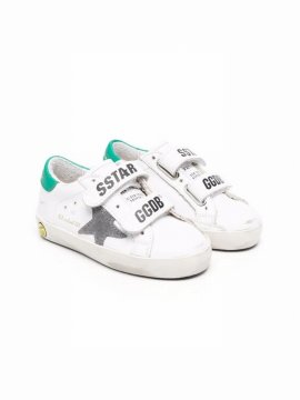 Kids' Star-patch Touch-strap Sneakers In White