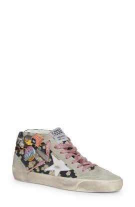 Midstar High Top Sneaker In Black/ White Daisies/ Ice