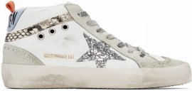 Ssense Exclusive White & Grey Mid Star Classic Sneakers In Python/silver