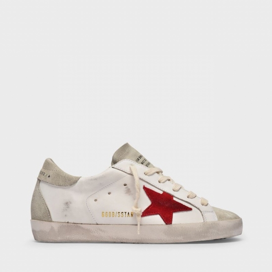 Sneakers Super Star Aus Weissem Und Rotem Leder In Multicoloured