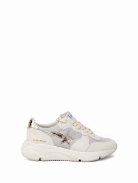 Leather Running Sole Sneakers In White