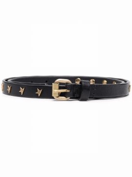 Studded Leather Belt In Black