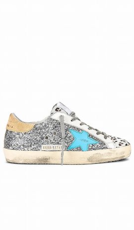 Superstar Sneaker In Silver White Black Cream Leopard Sky