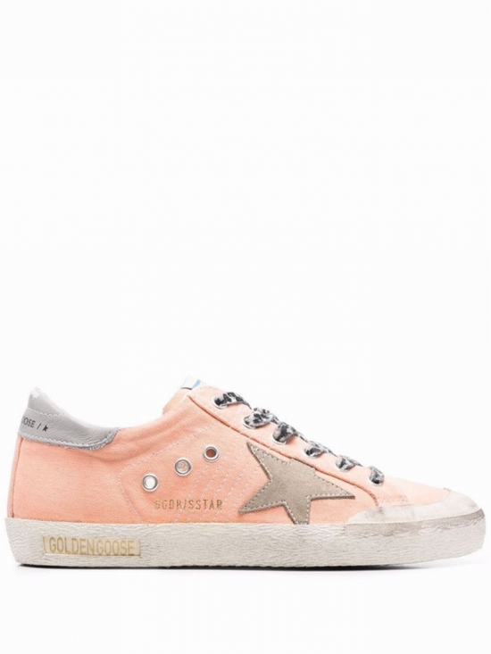 Star-patch Lace-up Sneakers In Pink-multi