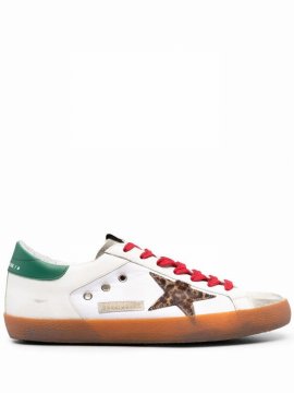 Superstar Animal-print Detail Sneakers In Weiss