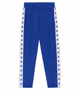 Kids' Side Star-print Track Pants In Blue