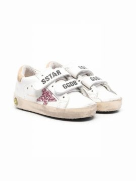 Kids' Logo-print Touch-strap Sneakers In White