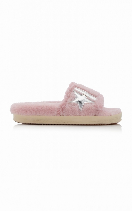 Women's Poolstar Shearling Slide Sandals In Pink