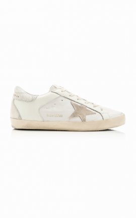 Women's Super-star Suede And Leather Sneakers In White