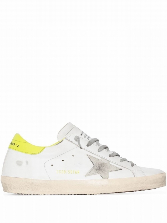 Superstar Distressed Lace-up Trainers In Weiss