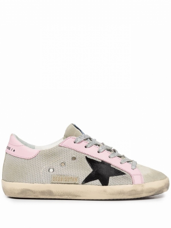 Distressed Lace-up Sneakers In Multicolour