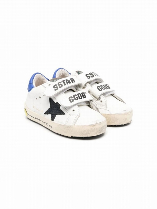 Kids' Old School Distress-effect Sneakers In White