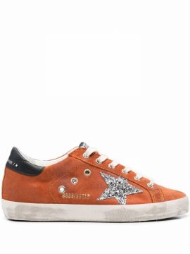 Super Star Crystal Sneakers In Orange