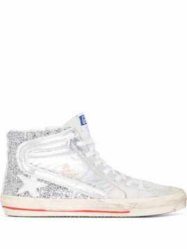 Logo-patch Lace-up Sneakers In Silver