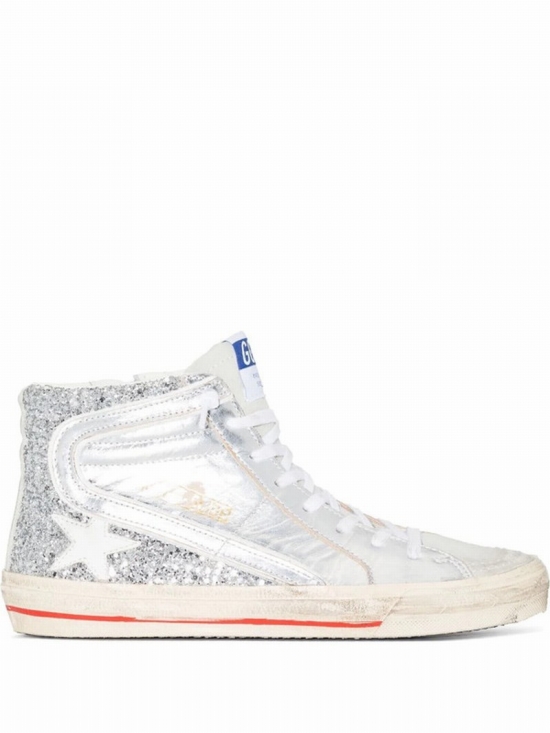 Logo-patch Lace-up Sneakers In Silver