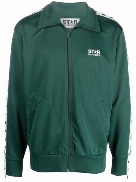 Denis Zipped Track Jacket In Verde