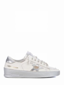 Stardan Leather Upper Laminated Sneakers In White