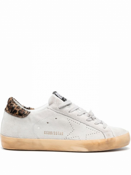 Super-star Leopard-print Lace-up Sneakers In Grey