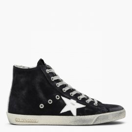 Francy Distressed Suede High-top Sneakers In Blue