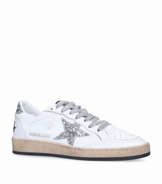 Ball Star Glitter-embellished Sneakers In White