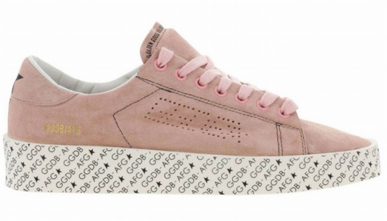 Pink Leather Sneakers