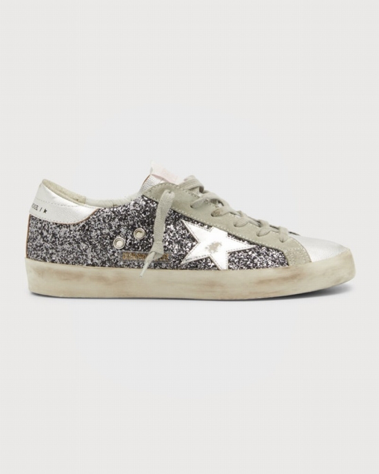 Superstar Glitter Low-top Sneakers In Pewter