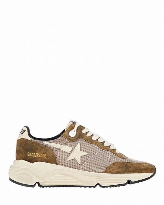 Running Sneakers In Green Suede And Fabric In Olive/army