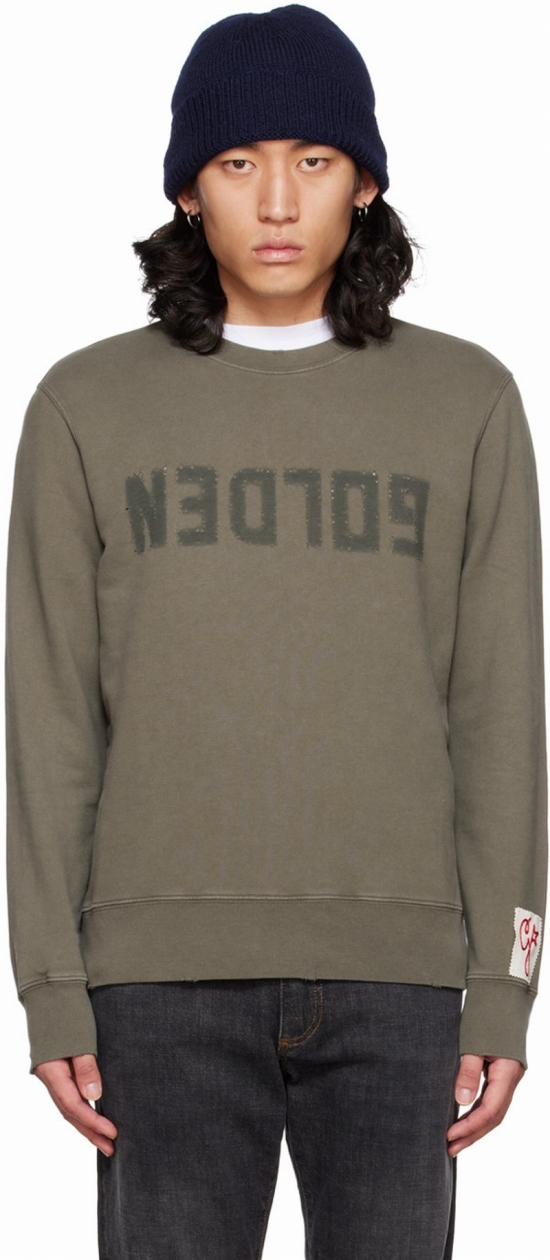 Distressed Logo Graphic Sweatshirt In Green