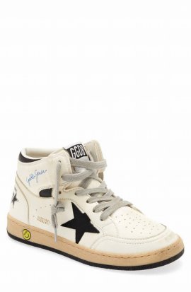 Kids' White Leather Sky Star Sneakers