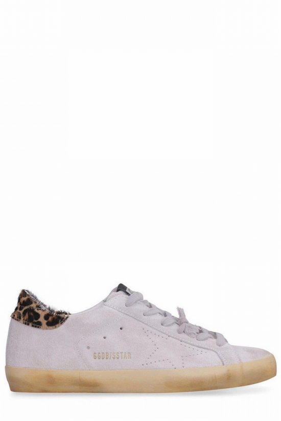 Leopard-printed Low-top Sneakers In White