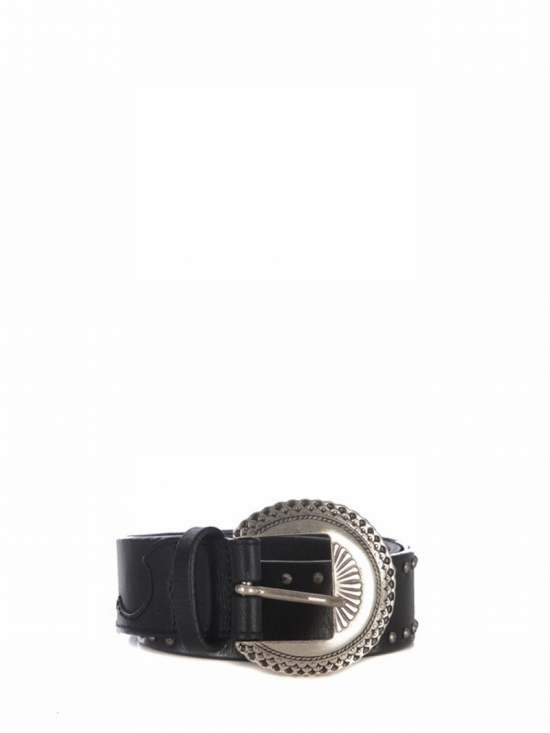 Belt Belt Ranch In Leather In Nero