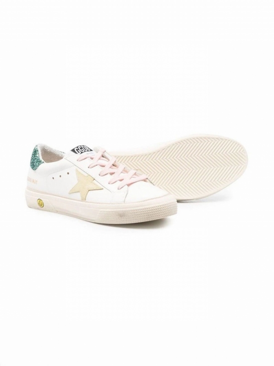 Kids' White Leather Sneakers In Bianco